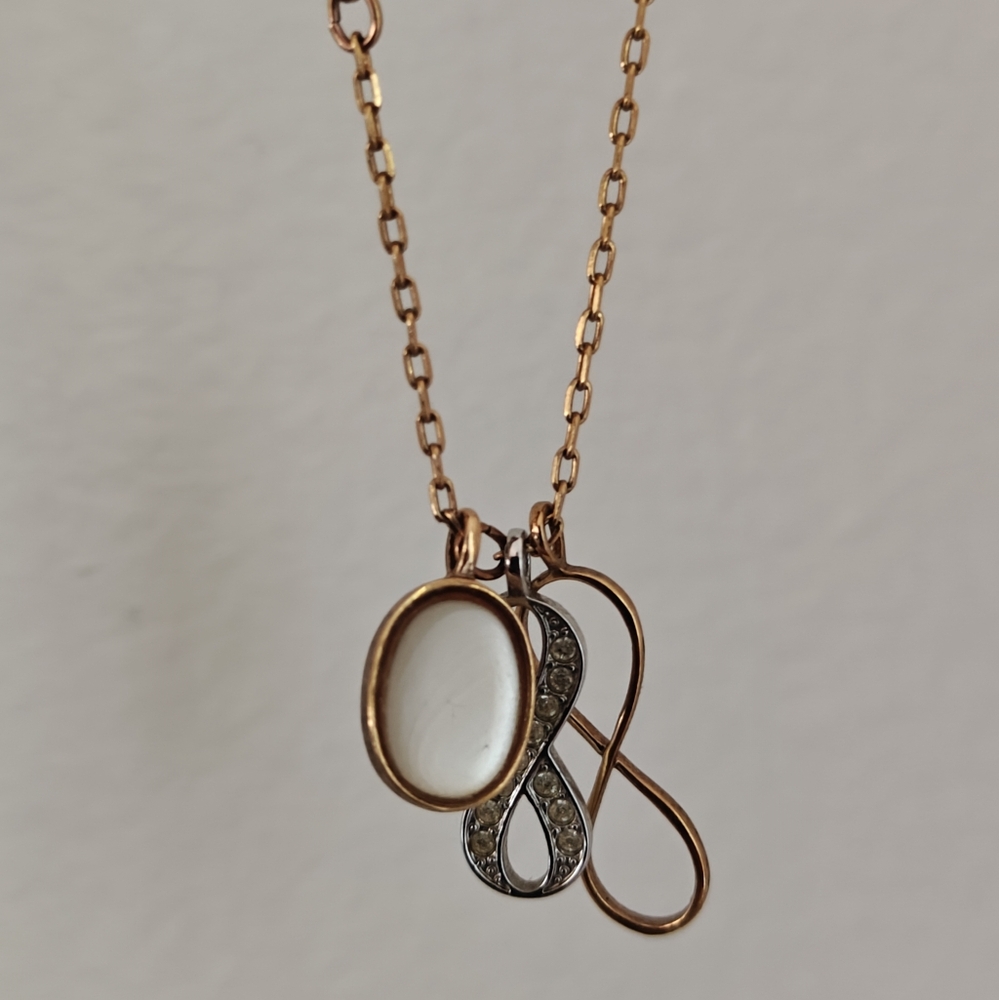 Elegant Signed Swarovski Duo Infinity  Necklace